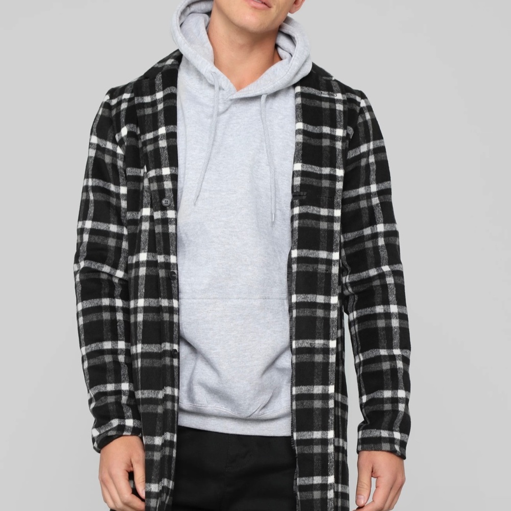 Fashion Nova Unisex Black White Overcoat